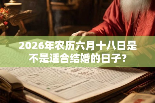 2026年农历六月十八日是不是适合结婚的日子？