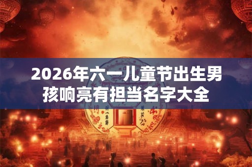 2026年六一儿童节出生男孩响亮有担当名字大全