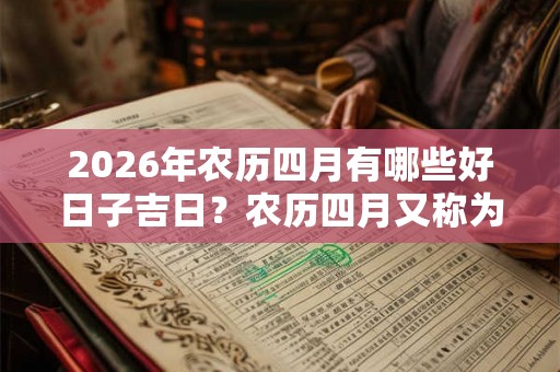 2026年农历四月有哪些好日子吉日？农历四月又称为什么月？