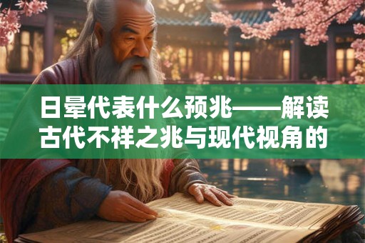 日晕代表什么预兆——解读古代不祥之兆与现代视角的对比