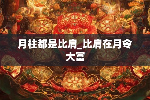 月柱都是比肩_比肩在月令大富