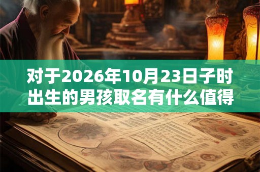 对于2026年10月23日子时出生的男孩取名有什么值得注意的