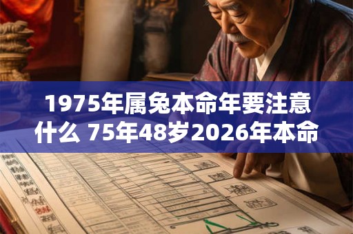 1975年属兔本命年要注意什么 75年48岁2026年本命年佩戴什么好 1975年属兔本命年要注意什么 75年48岁2026年本命年佩戴什么好