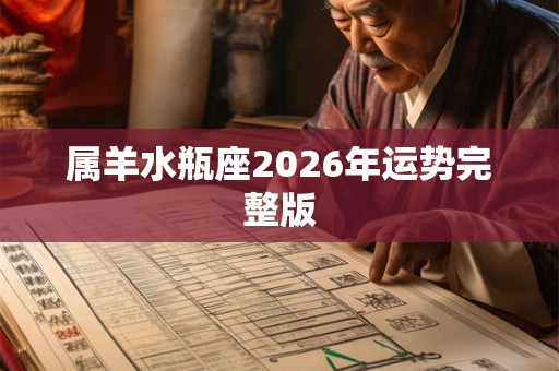 属羊水瓶座2026年运势完整版 属羊水瓶座2026年运势完整版