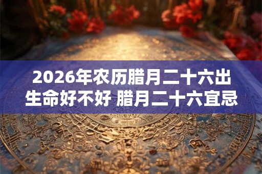 2026年农历腊月二十六出生命好不好 腊月二十六宜忌