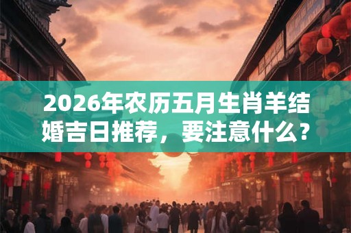 2026年农历五月生肖羊结婚吉日推荐，要注意什么？