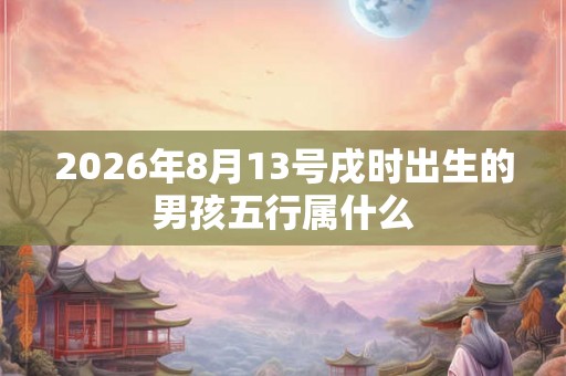 2026年8月13号戌时出生的男孩五行属什么