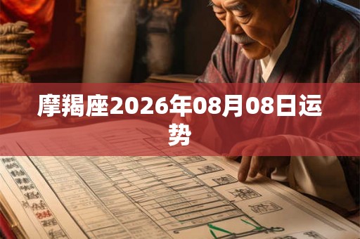 摩羯座2026年08月08日运势
