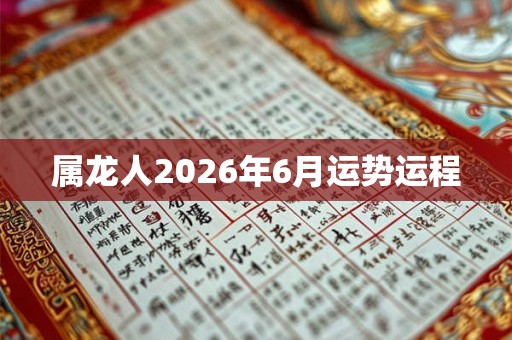 属龙人2026年6月运势运程 属龙人2026年6月运势运程