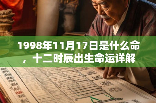 1998年11月17日是什么命，十二时辰出生命运详解