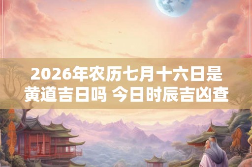 2026年农历七月十六日是黄道吉日吗 今日时辰吉凶查询