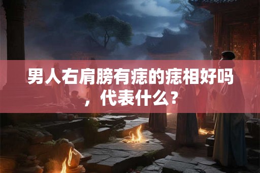 男人右肩膀有痣的痣相好吗，代表什么？