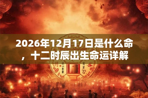 2026年12月17日是什么命，十二时辰出生命运详解