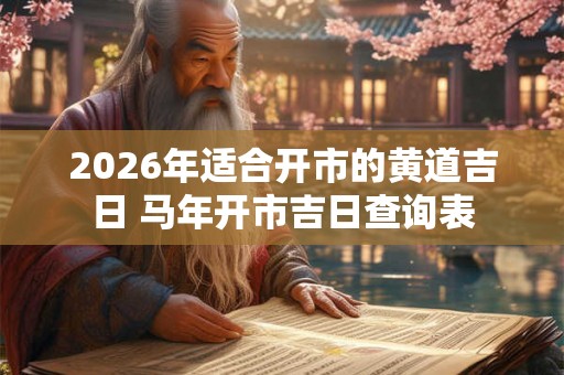 2026年适合开市的黄道吉日 马年开市吉日查询表 2026年适合开市的黄道吉日 马年开市吉日查询表