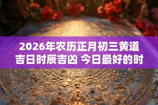 2026年农历正月初三黄道吉日时辰吉凶 今日最好的时辰