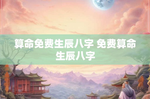 算命免费生辰八字 免费算命生辰八字