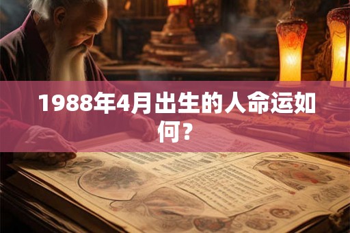 1988年4月出生的人命运如何？