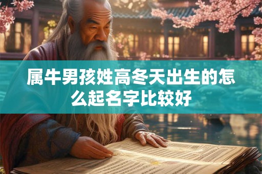 属牛男孩姓高冬天出生的怎么起名字比较好 属牛男孩姓高冬天出生的怎么起名字比较好