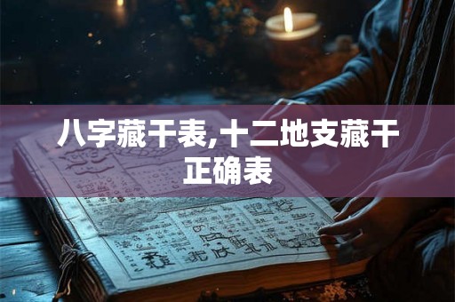 八字藏干表,十二地支藏干正确表