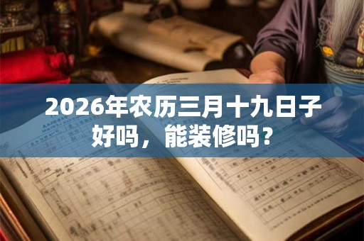 2026年农历三月十九日子好吗，能装修吗？