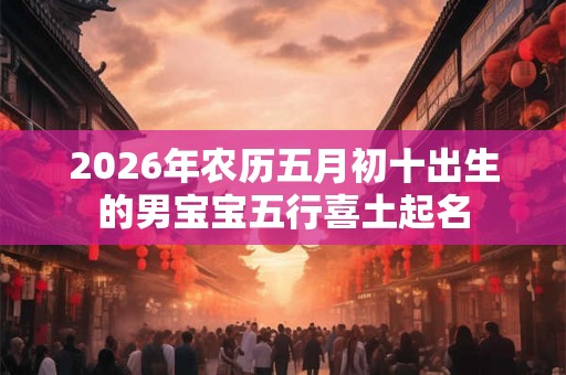 2026年农历五月初十出生的男宝宝五行喜土起名