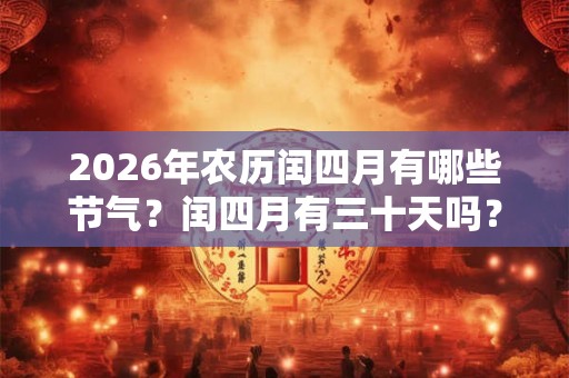 2026年农历闰四月有哪些节气？闰四月有三十天吗？