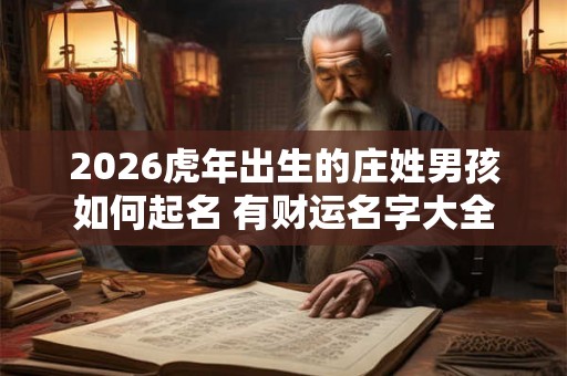 2026虎年出生的庄姓男孩如何起名 有财运名字大全