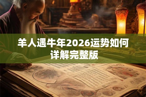 羊人遇牛年2026运势如何 详解完整版