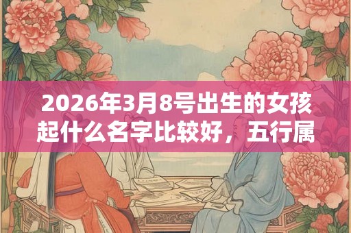 2026年3月8号出生的女孩起什么名字比较好，五行属什么