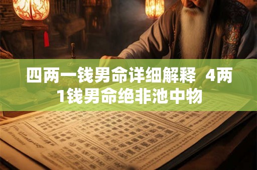 四两一钱男命详细解释  4两1钱男命绝非池中物