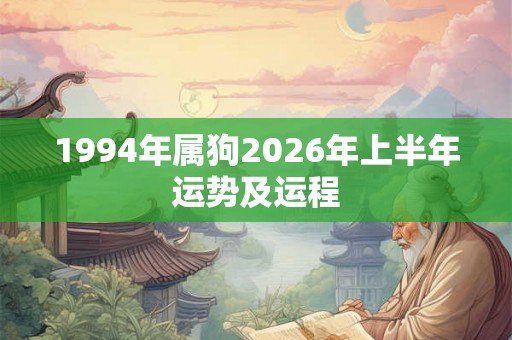 1994年属狗2026年上半年运势及运程
