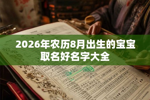 2026年农历8月出生的宝宝取名好名字大全