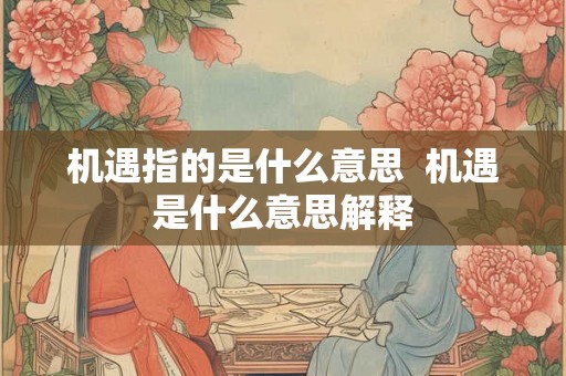 机遇指的是什么意思  机遇是什么意思解释