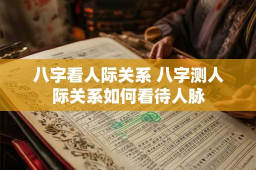 八字看人际关系 八字测人际关系如何看待人脉