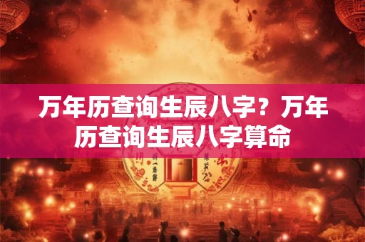 万年历查询生辰八字？万年历查询生辰八字算命