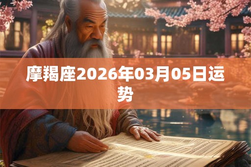 摩羯座2026年03月05日运势