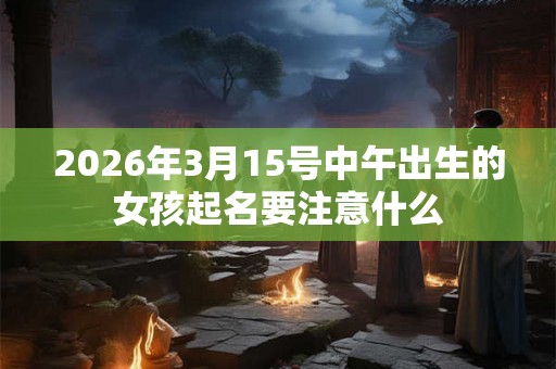 2026年3月15号中午出生的女孩起名要注意什么