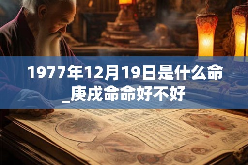 1977年12月19日是什么命_庚戌命命好不好