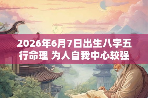 2026年6月7日出生八字五行命理 为人自我中心较强