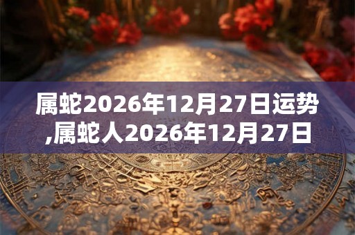 属蛇2026年12月27日运势,属蛇人2026年12月27日财运,生肖蛇2026年12月27日运势