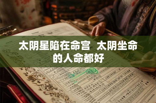 太阴星陷在命宫  太阴坐命的人命都好