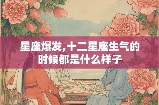 星座爆发,十二星座生气的时候都是什么样子