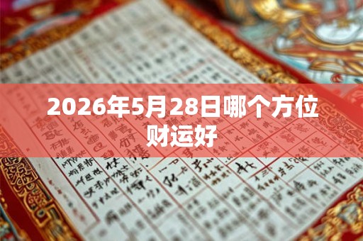 2026年5月28日哪个方位财运好