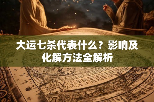 大运七杀代表什么？影响及化解方法全解析