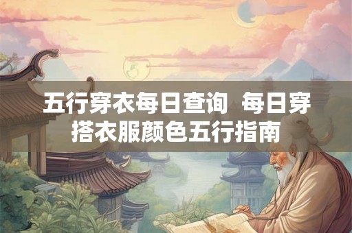 五行穿衣每日查询  每日穿搭衣服颜色五行指南