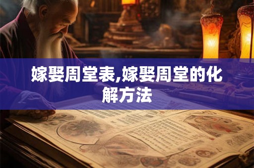 嫁娶周堂表,嫁娶周堂的化解方法