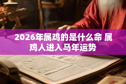 2026年属鸡的是什么命 属鸡人进入马年运势