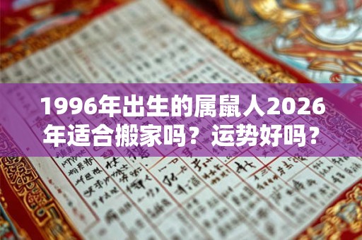 1996年出生的属鼠人2026年适合搬家吗？运势好吗？