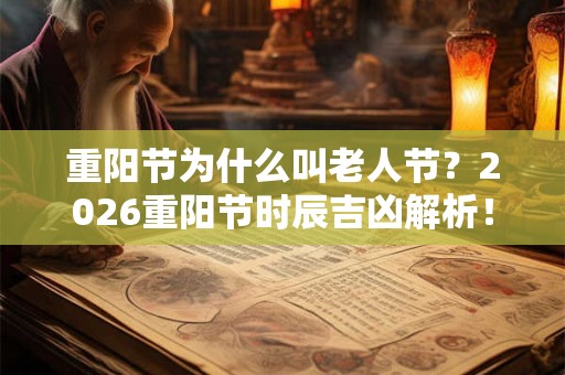 重阳节为什么叫老人节？2026重阳节时辰吉凶解析！