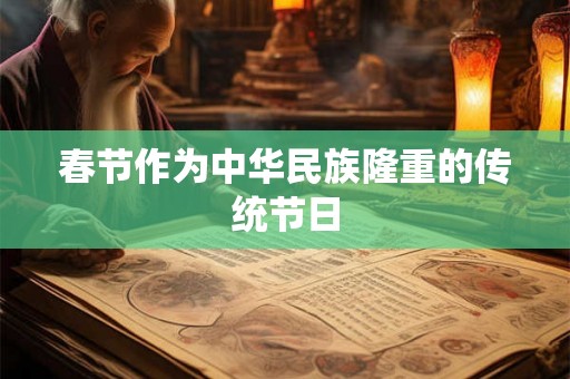 春节作为中华民族隆重的传统节日 春节作为中华民族隆重的传统节日